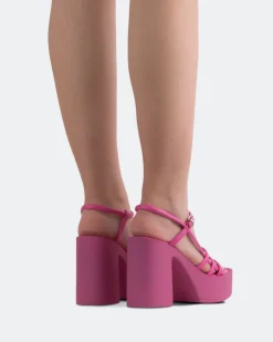 Strappy|Platform-L'INTERVALLE Minou Fucshia Leather