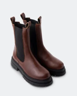 Chelsea|Ankle Boots-L'INTERVALLE Missouri Brown Leather