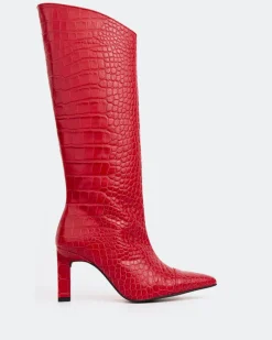 Tall Boots-L'INTERVALLE Monarque Red Leather