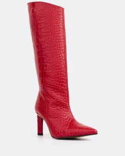 Tall Boots-L'INTERVALLE Monarque Red Leather