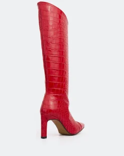 Tall Boots-L'INTERVALLE Monarque Red Leather