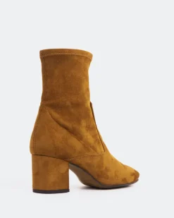 Stretch|Ankle Boots-L'INTERVALLE Montigny Tan Suede Stretch