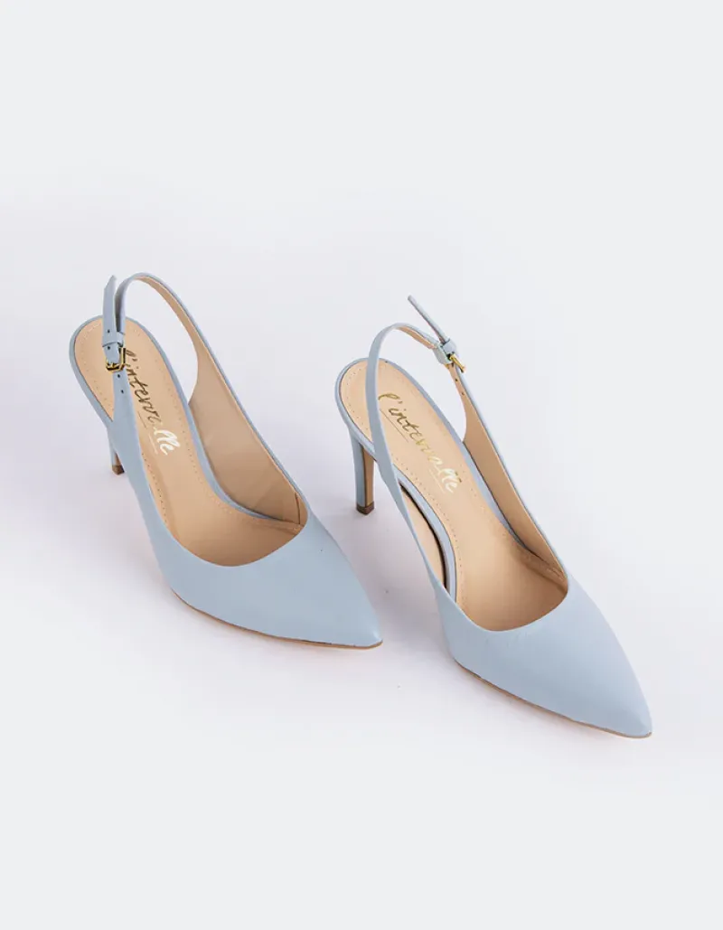 Slingbacks-L'INTERVALLE Morisha Blue Leather