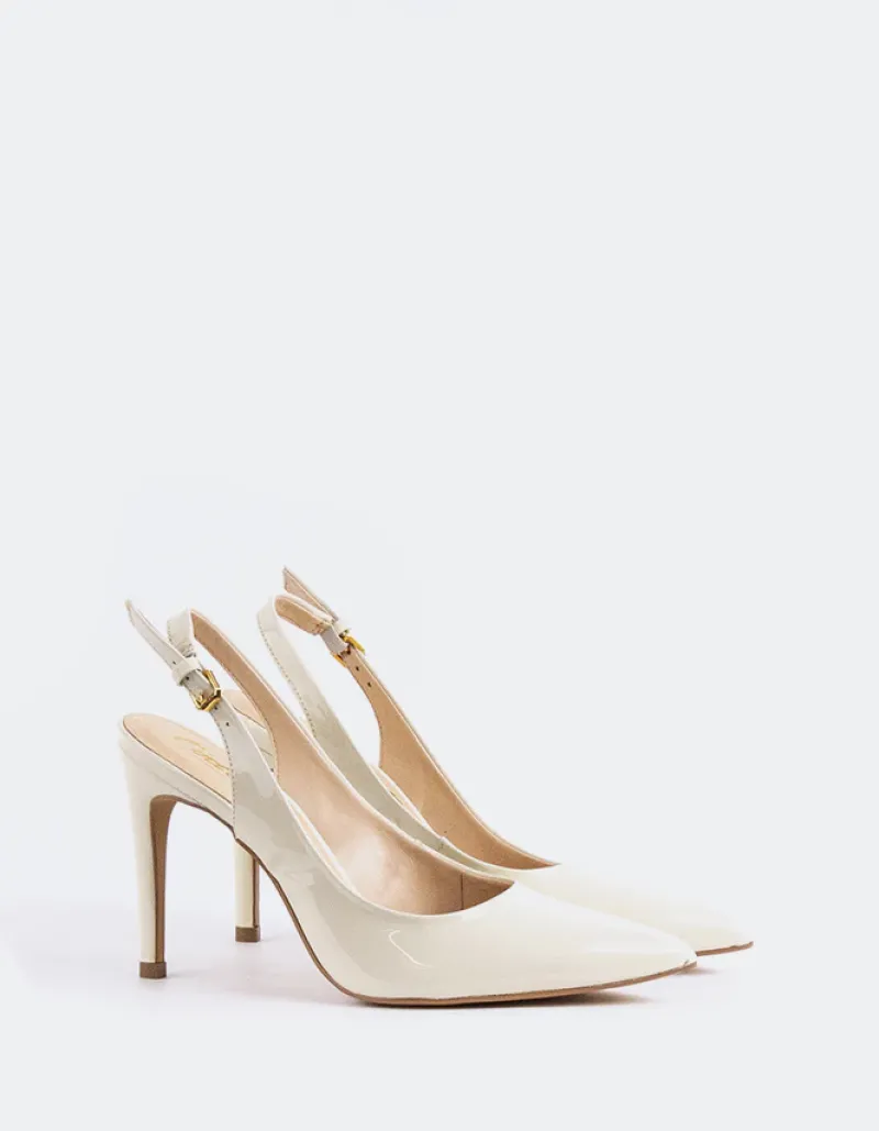 Slingbacks-L'INTERVALLE Morisha Off White Patent