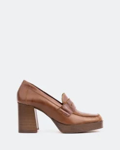Platforms|Loafers-L'INTERVALLE Moro Brown Leather