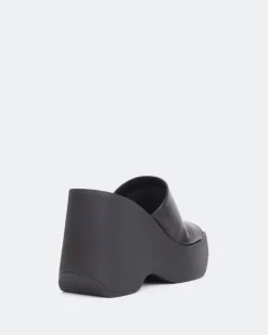 Wedges-L'INTERVALLE Moss Black Leather
