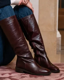 Tall Boots-L'INTERVALLE Moyle Burgundy Leather