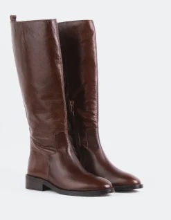 Tall Boots-L'INTERVALLE Moyle Chestnut Leather