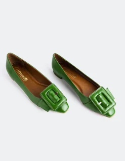 Ballerinas-L'INTERVALLE Mulan Green Leather