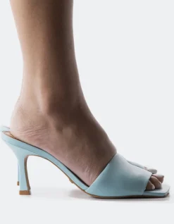 Mid Heels|Mules-L'INTERVALLE Mylos Blue Leather