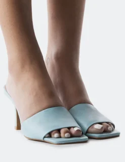 Mid Heels|Mules-L'INTERVALLE Mylos Blue Leather