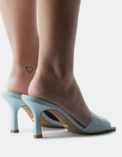 Mid Heels|Mules-L'INTERVALLE Mylos Blue Leather