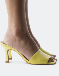 Mid Heels|Mules-L'INTERVALLE Mylos Yellow Leather