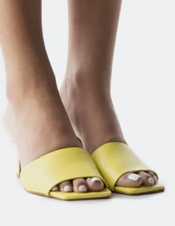 Mid Heels|Mules-L'INTERVALLE Mylos Yellow Leather
