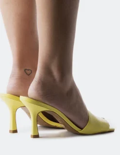 Mid Heels|Mules-L'INTERVALLE Mylos Yellow Leather