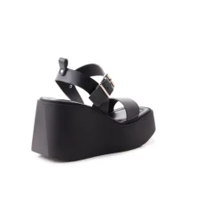 Wedges-L'INTERVALLE Napoleon Black Leather