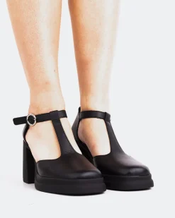 Mary-jane-L'INTERVALLE Navona Black Leather