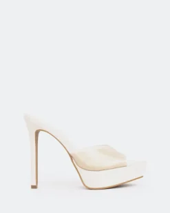 Platform|High Heels-L'INTERVALLE Nene, Off White Clear/Vinyl Blanc Cassé