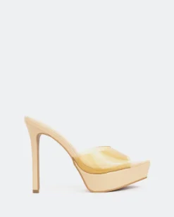 Platform|High Heels-L'INTERVALLE Nene, Tan Clear/Vinyl Ocre
