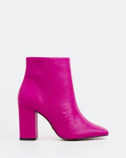 Ankle Boots-L'INTERVALLE Nesrine Fuschia Leather