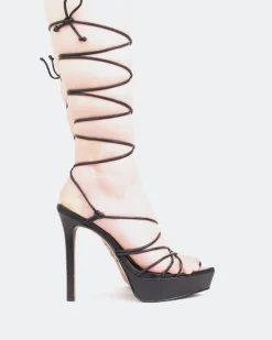 Platform|Strappy-L'INTERVALLE Nevis Black Leather