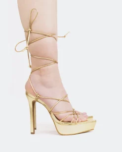 Platform|Strappy-L'INTERVALLE Nevis Gold Metal