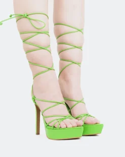 Platform|Strappy-L'INTERVALLE Nevis Green Leather