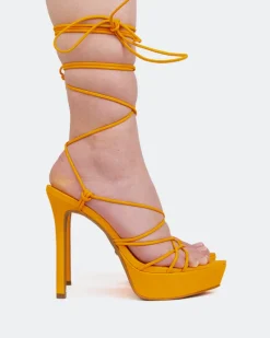Platform|Strappy-L'INTERVALLE Nevis Orange Leather