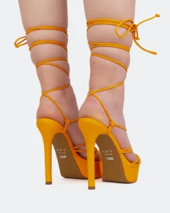 Platform|Strappy-L'INTERVALLE Nevis Orange Leather