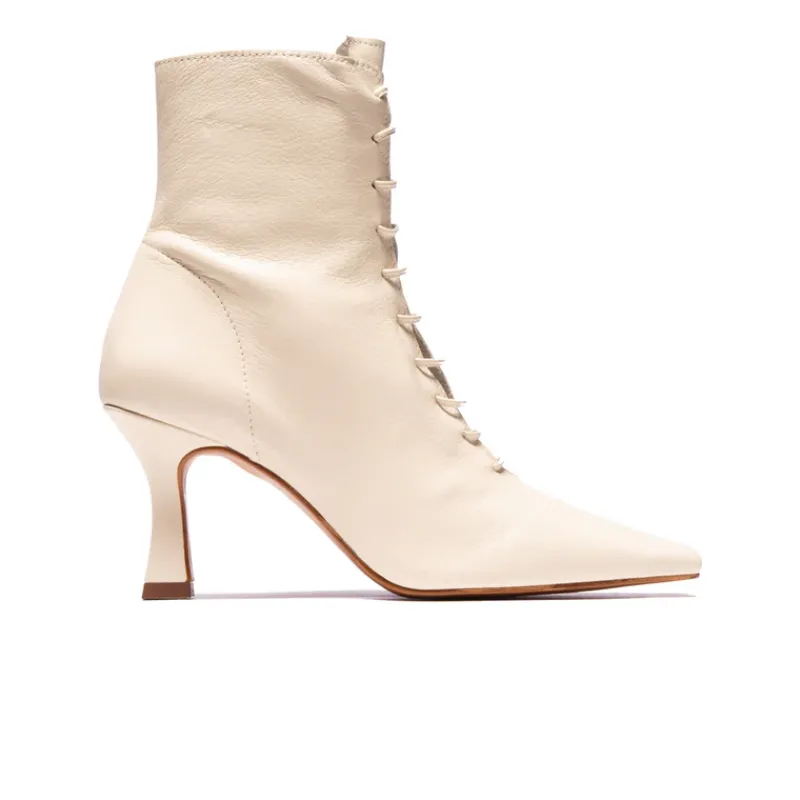 Ankle Boots-L'INTERVALLE Noble Off White Leather
