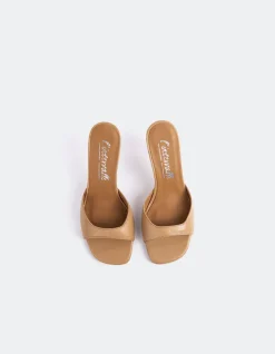Mid Heels|Mules-L'INTERVALLE Norwood Camel Leather