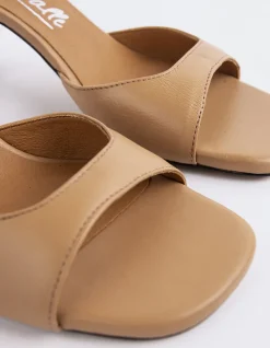 Mid Heels|Mules-L'INTERVALLE Norwood Camel Leather