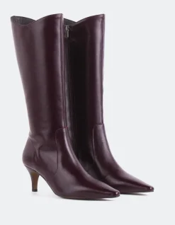 Tall Boots-L'INTERVALLE Odyssia Burgundy Leather