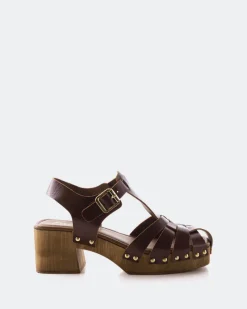 Fisherman|Wood Sandals-L'INTERVALLE Oline Tan Leather