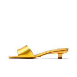Mid Heels|Mules-L'INTERVALLE Omnia Yellow Metallic