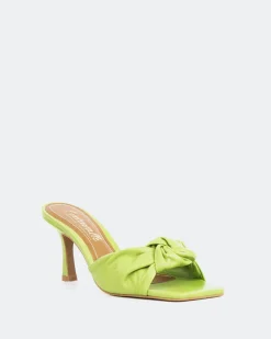 Mid Heels|Mules-L'INTERVALLE Opalia Green Leather