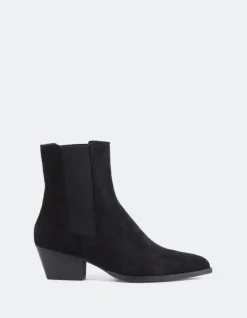 Chelsea|Ankle Boots-L'INTERVALLE Orsogna Black Suede