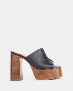 Platform-L'INTERVALLE Overboard Black Leather/Cuir Noir