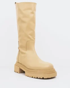 Tall Boots-L'INTERVALLE Pacika Cream Leather