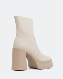 Platform|Ankle Boots-L'INTERVALLE Padua Off White Leather