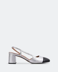 Slingbacks-L'INTERVALLE Palar Silver Metallic Leather