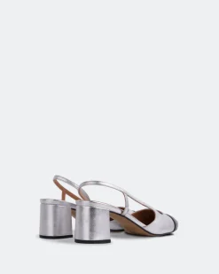 Slingbacks-L'INTERVALLE Palar Silver Metallic Leather