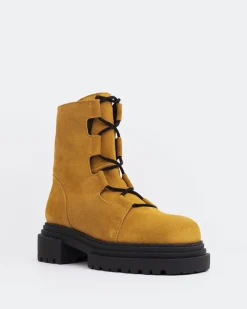 Lace-up|Ankle Boots-L'INTERVALLE Pantone Camel Suede