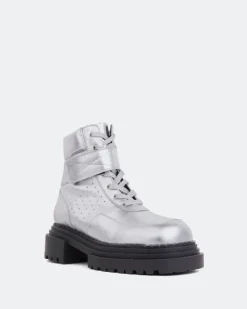 Ankle Boots-L'INTERVALLE Peline Silver Leather