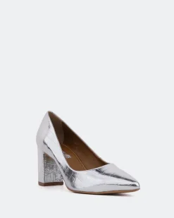 Pumps-L'INTERVALLE Peony Silver Croco