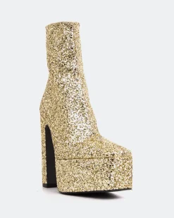 Platform|Ankle Boots-L'INTERVALLE Pepper Gold Glitter