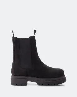 Chelsea|Ankle Boots-L'INTERVALLE Percé Black Nubuck