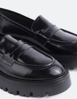 Loafers-L'INTERVALLE Pesaro Black Leather