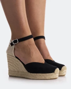 Espadrilles-L'INTERVALLE Petrolina Black Canvas