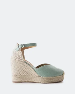 Espadrilles-L'INTERVALLE Petrolina Green Canvas